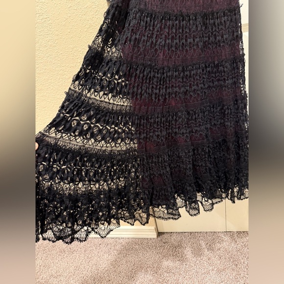 Studio M Vintage Y2K Lace Metallic Midi Grunge Fairy Whimsigoth Dress,M - Picture 7 of 9